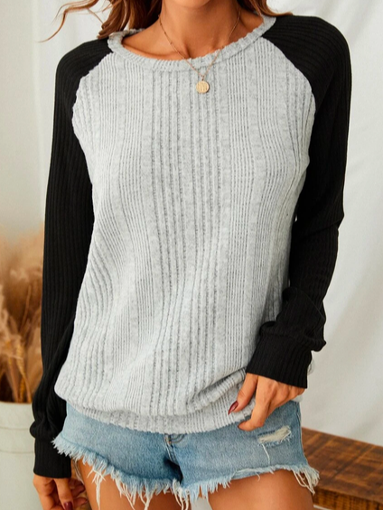 

Casual Loose Color Block Sweatshirt, Multicolor, Sweaters & Cardigans