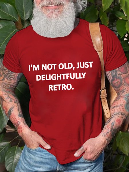 

I'm Not Old Just Delightfully Retro Men's T-Shirt, Red, T-shirts