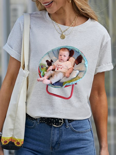 

Baby Women's Crew Neck Loose T-Shirt, White, T-shirts