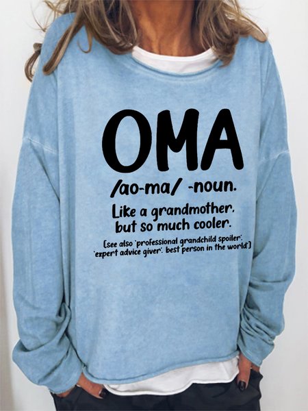 

Women's Crew Neck Text Letters Simple Spring/Fall Long Sleeve Sweatshirt, Light blue, Sweatshirts & Hoodies