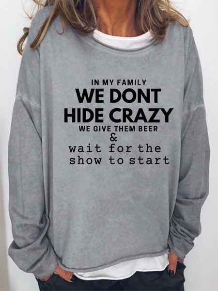 

Lilicloth X Kat8lyst We Dont Hide Crazy Women's Sweatshirts, Light gray, Hoodies&Sweatshirts