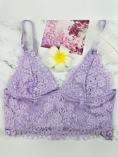 

Women's Sexy Lace High Elastic Outer Lingerie Plus Size, Light purple, Bra & Bra Sets