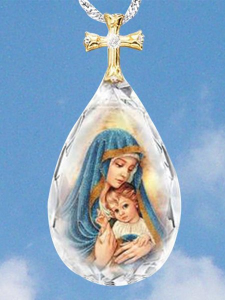 

Vintage Cross Crystal Necklace, As picture, Necklaces