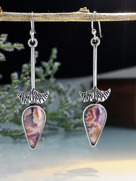 

Boho Vintage Marble Pattern Earrings Ethnic Jewelry, Silver, Earrings