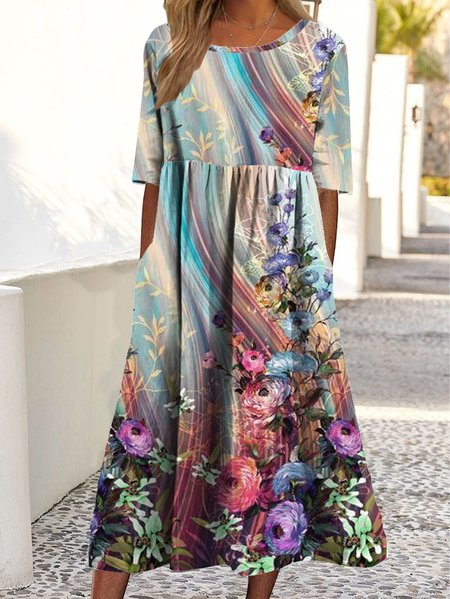 

Regular Fit Casual Geometric Dresses, Multicolor, Dresses