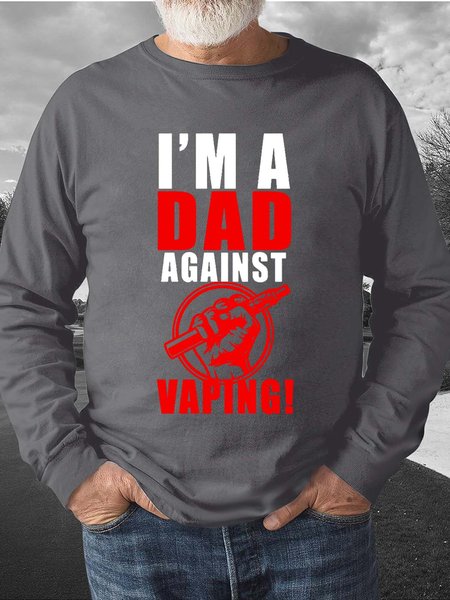 

Men Father Figure Letter Crew Neck Casual Sweatshirt, Gray, Hoodies&Sweatshirts