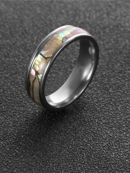 

Men's Shell Ring, White, Men Other Acc