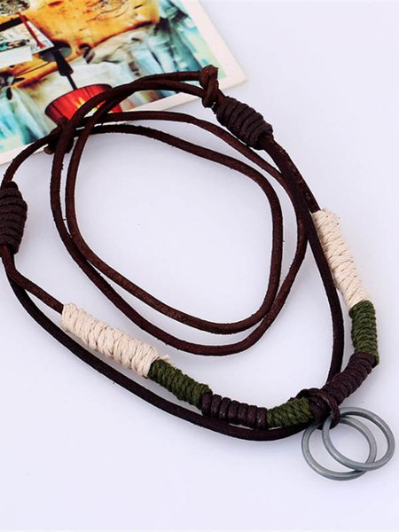 

Men's Vintage Hemp Rope Braided Vintage Necklace, White, Men Bracelets
