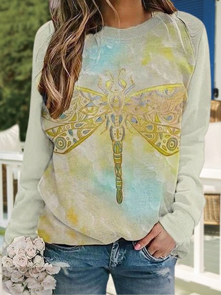 

Loose Dragonfly Crew Neck Sweatshirts, Multicolor, Sweatshirts & Hoodies