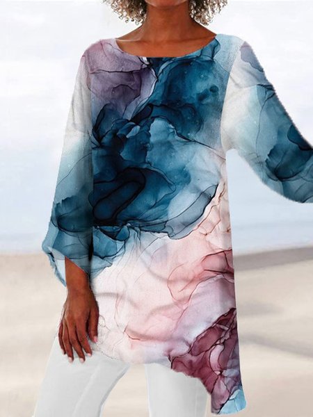 

Gradient Pattern Casual Regular Fit Long sleeve Tops, Multicolor, Shirts & Blouses
