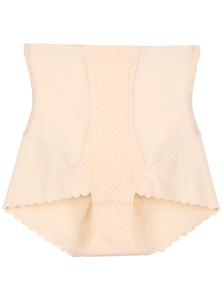 

Silk Antibacterial High Waist Abdominal Sculpting Panties, Apricot, short bottom Shapewear