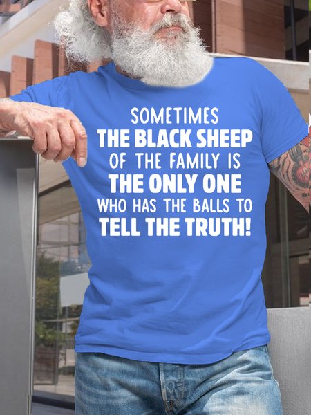 

Mens Funny Sometimes The Black Sheep Of The Family Crew Neck Casual Cotton T-Shirt, Light blue, T-shirts