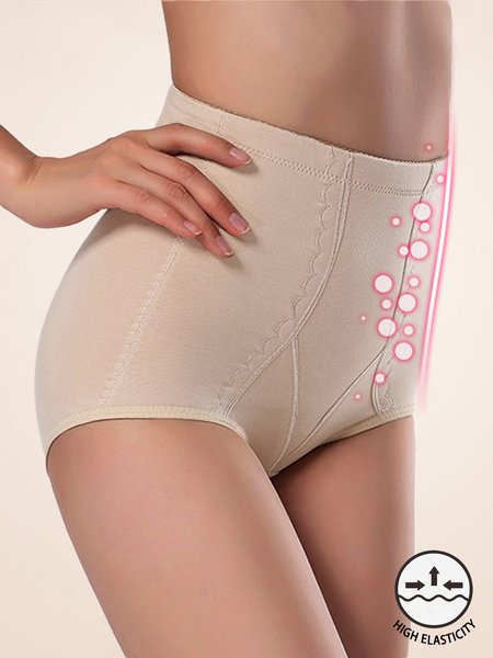 

Pure Cotton Abdominal Sculpting Butt Lifting Pants High Waist Briefs, Nude, short bottom Shapewear