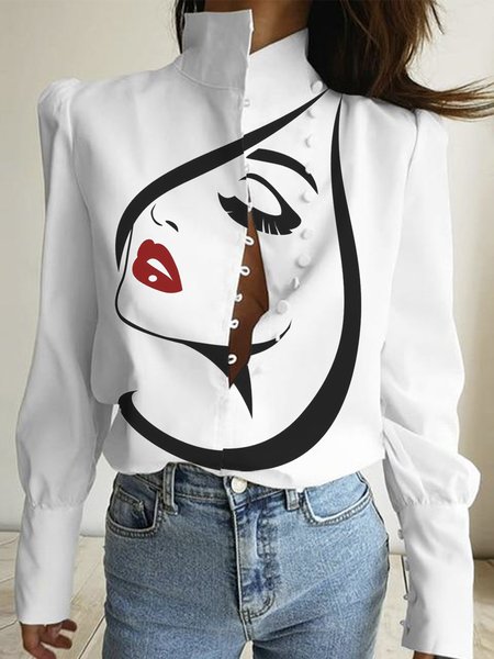 

Figure Urban Long Sleeve Blouse, White, Blouses and Shirts