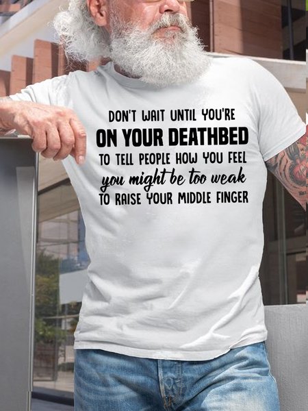 

Mens Don't Wait Until You're iPhone Cotton T-Shirt, White, T-shirts