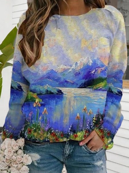 

Floral Vacation Loose Crew Neck Sweatshirts, Multicolor, Sweatshirts & Hoodies