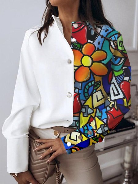 

Abstract Urban Long Sleeve Blouse, Multicolor, Blouses and Shirts