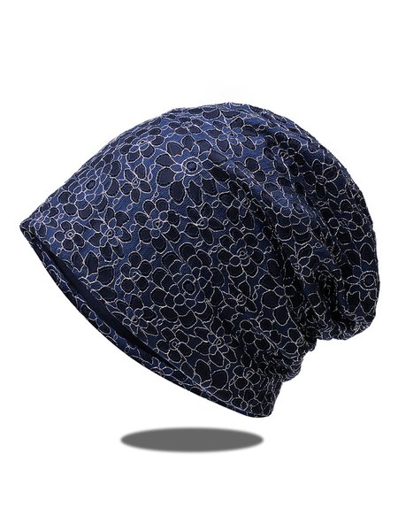 

Women Casual Floral All Season Polyester Commuting Lace Best Sell Turban Regular Hats, Royal blue, Hats