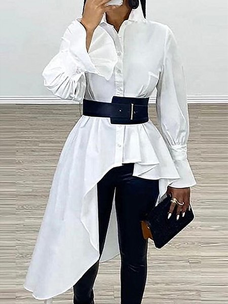 

Urban Regular Fit Plain Daily Blouse, White, Blouses and Shirts