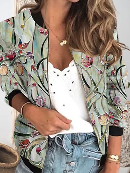 

Vacation Loose V Neck Other Coat, Multicolor, Coats