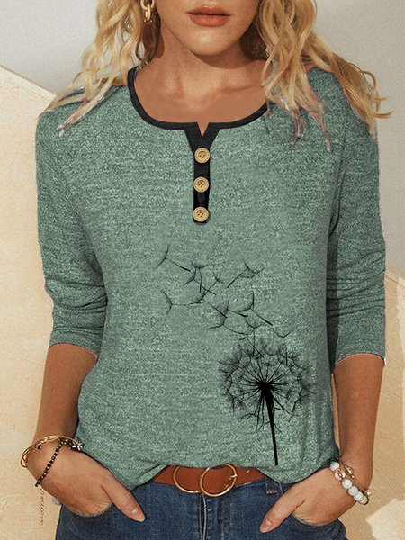 

Color Block Regular Fit Crew Neck T-Shirt, Green, Long Sleeves