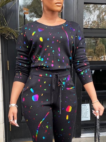 

Regular Fit Casual Long Sleeve Sweater, Black, Pullovers