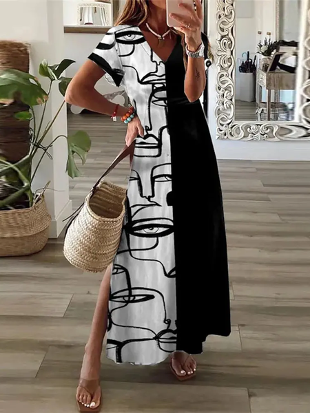 

Casual Regular Fit Abstract Dresses, Black, Dresses