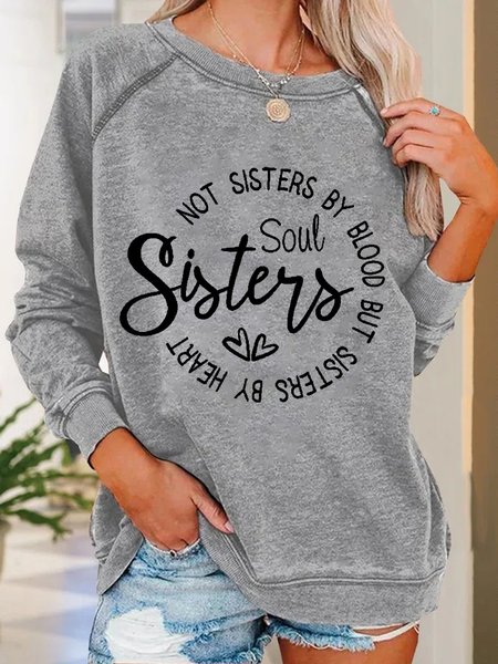 

Women Funny Graphic Soul sisters not sisters by blood but sisters by heart Sweatshirts, Gray, Hoodies&Sweatshirts