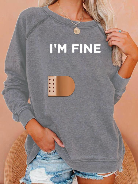 

I'm Fine With A Bandage Women's Sweatshirts, Gray, Hoodies&Sweatshirts