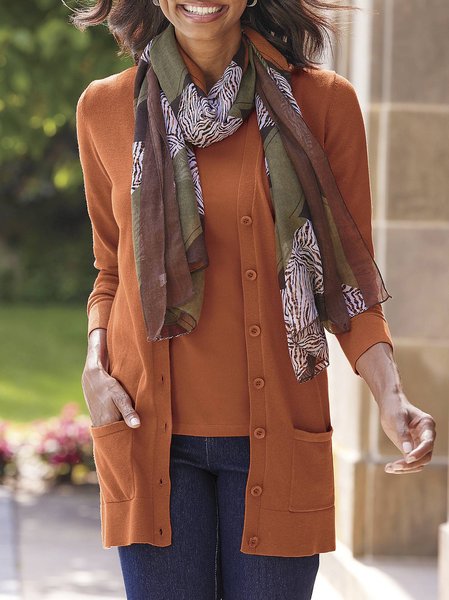 

Casual Loose Other Coat, Brown, Outerwear