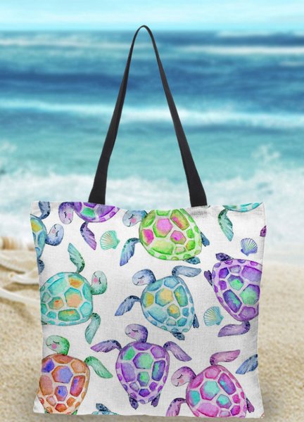 

Ocean Turtle Pattern Shopping Bag Large Capacity Canvas Tote Bag, As picture, Women's Bags