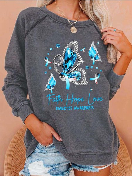

Women Butterfly Faith Hope Love Text Letters Sweatshirt, Gray, Hoodies&Sweatshirts