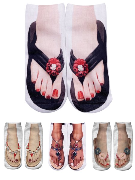 

Casual Shoes Printed Knit Cotton Socks, Color4, Socks