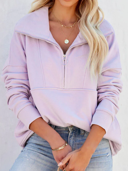 

Plain V Neck Casual Sweatshirts, Purple, Sweatshirts & Hoodies
