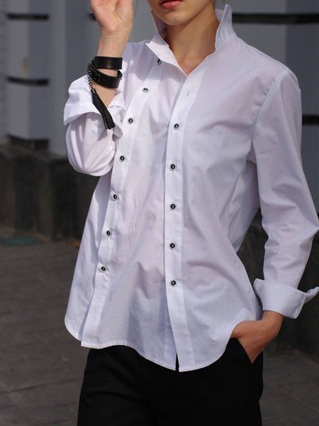 

Autumn H-Line Long sleeve Urban Loose Plain Daily Blouse, White, Blouses and Shirts
