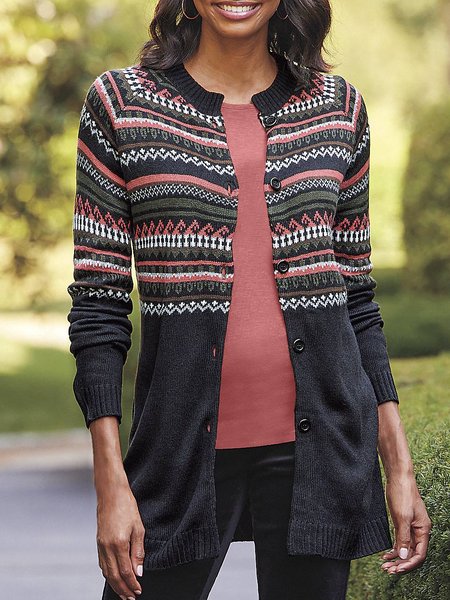 

Ethnic Wool/Knitting Sweater Coat, Multicolor, Sweaters
