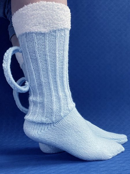 

Casual Beer Pattern Floor Socks Keep Warm, Blue, Socks