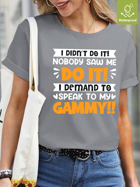 

Casual Waterproof, Oilproof And Stainproof Fabric T-Shirt, Light gray, T-shirts