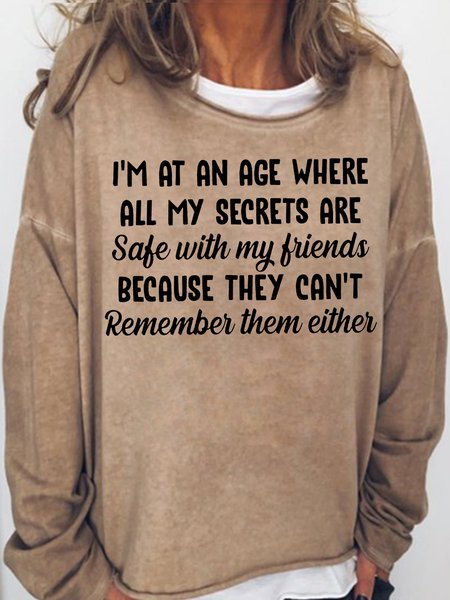 

Womens Where All My Secrets Are Safe Funny Sarcastic Saying Casual Sweatshirt, Light brown, Hoodies&Sweatshirts