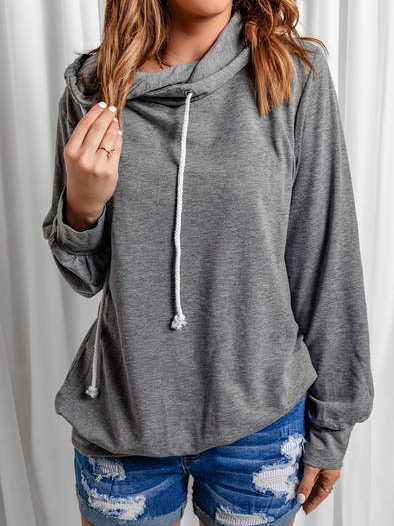 

Plain Hoodie Loose Sweatshirts, Gray, Sweatshirts & Hoodies