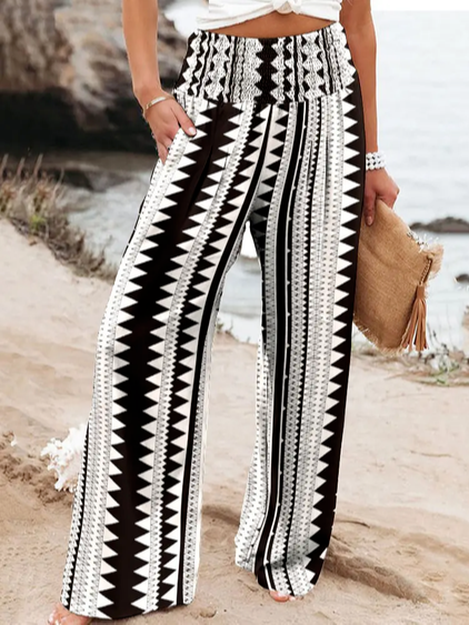 

Casual Geometric Casual Pants, Multicolor, Pants