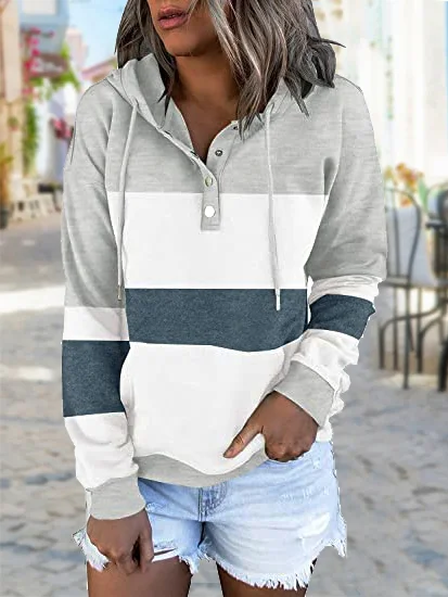 

Casual Multicolor Panel Knit Long Sleeve Hoodie, Hoodies & Sweatshirts
