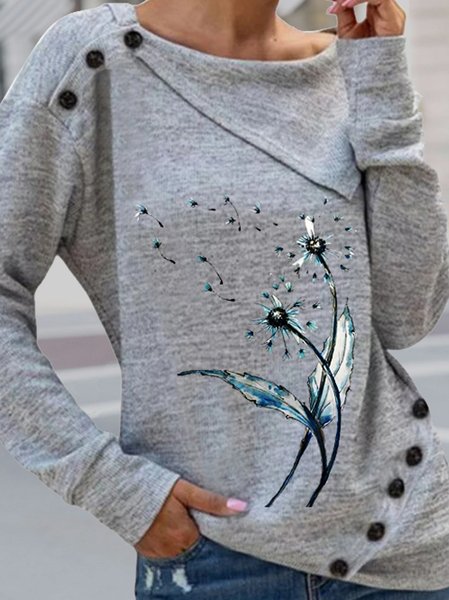 

Casual Dandelion Shawl Collar Tops, Gray, Shirts & Blouses