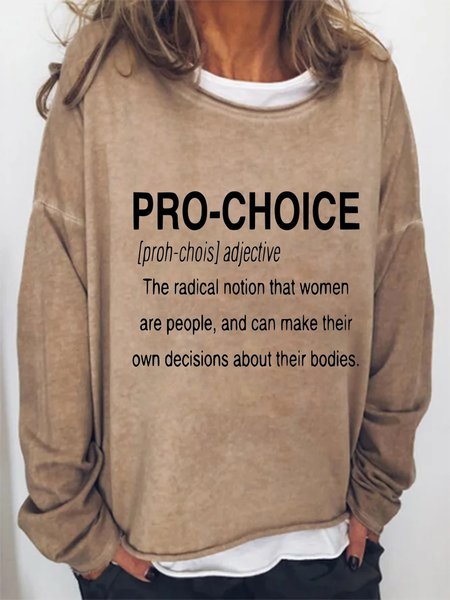 

Loose Crew Neck Text Letters Sweatshirt, Apricot, Sweatshirts & Hoodies