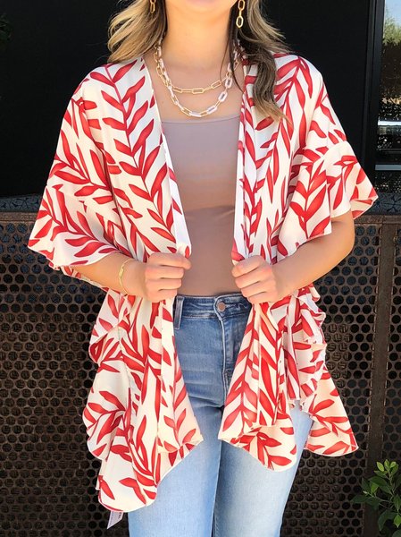 

Loose Leaf Casual Other Coat, Red, Cardigans