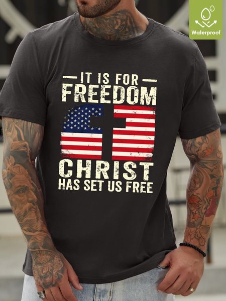 

Christian American Flag Men's Loose T-Shirt, Deep gray, T-shirts