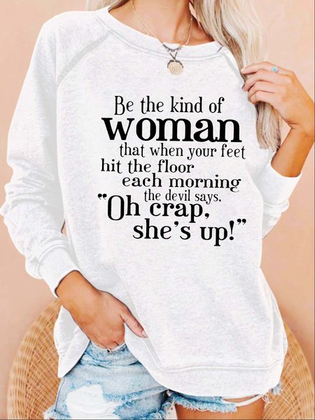 

Women Figure Graphic Devil Text Letters Casual Sweatshirts, White, Hoodies&Sweatshirts