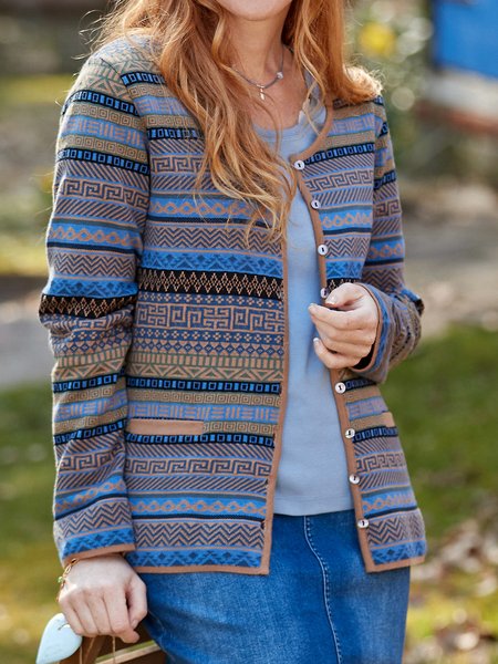 

Cotton-Blend Ethnic Other Coat, Multicolor, Coats