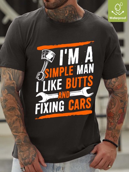 

Men Fixing Cars Butts Figure Text Letters T-Shirt, Deep gray, T-shirts