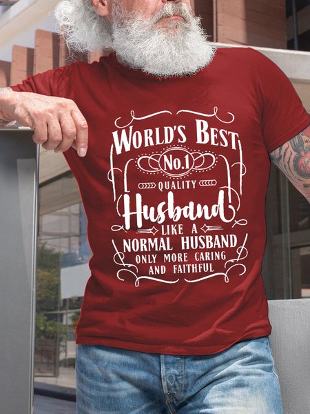 

Men Funny Graphic Funny I Love My Husband Casual T-Shirt, Red, T-shirts